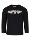 Moschino Teddy Bear-print Cotton T-shirt In 黑色