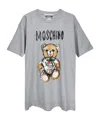 Moschino Teddy Bear-print Cotton T-shirt In Gray