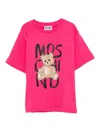 Moschino Teddy Bear-print Cotton T-shirt In Pink