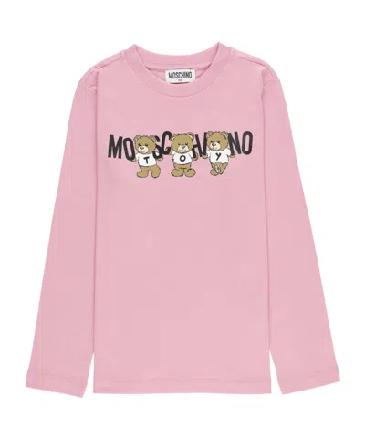 Moschino Teddy Bear-print Cotton T-shirt In Pink