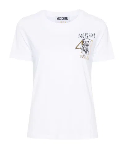 Moschino Teddy Bear-print Cotton T-shirt In White