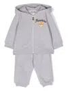 Moschino Teddy-bear Print Cotton Tracksuit Set In Grey