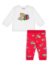 Moschino Teddy Bear-print Cotton Tracksuit Set In Red