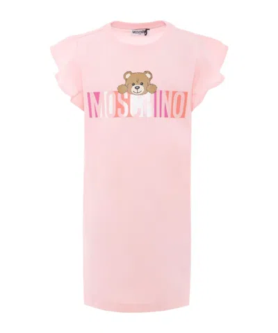 Moschino Kids' Teddy Bear-print Dress In Pink
