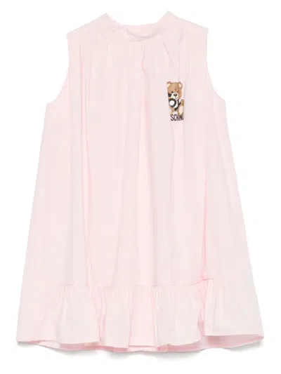 Moschino Kids' Teddy Bear-print Dress In Pink