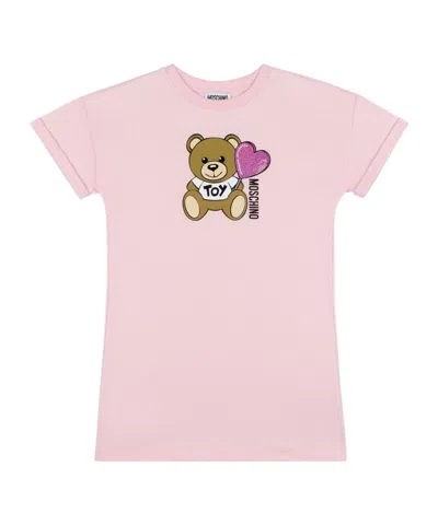 Moschino Kids' Teddy Bear-print Dress In Pink
