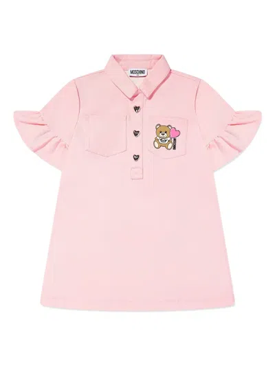 Moschino Kids' Teddy Bear-print Dress In Pink