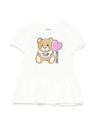 Moschino Babies' Teddy Bear-print Dress In White