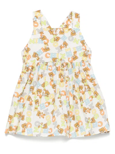 Moschino Babies' Teddy Bear-print Dress In White