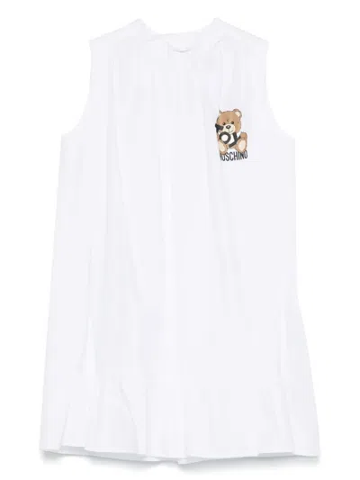Moschino Kids' Teddy Bear-print Dress In White