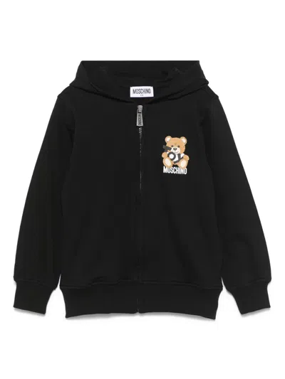 Moschino Kids' Teddy Bear-print Hoodie In Black