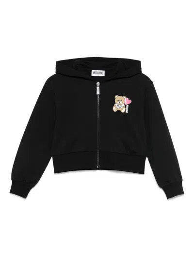 Moschino Kids' Teddy Bear-print Hoodie In Black