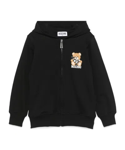 Moschino Teddy Bear-print Hoodie In Black