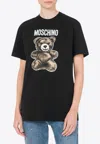 Moschino Teddy Bear Print Jersey T-shirt In Black