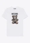 Moschino Teddy Bear Print Crewneck T-shirt In White