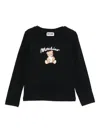 Moschino Black T-shirt For Girl With Teddy Bear In Black