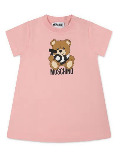 Moschino Babies' Teddy Bear-print Mini Dress In Pink