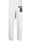 Moschino Teddy Bear-print Organic-cotton Track Pants In Grey