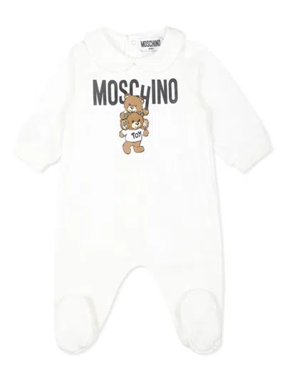 Moschino Babies' Teddy Bear-print Pajamas In Neutrals