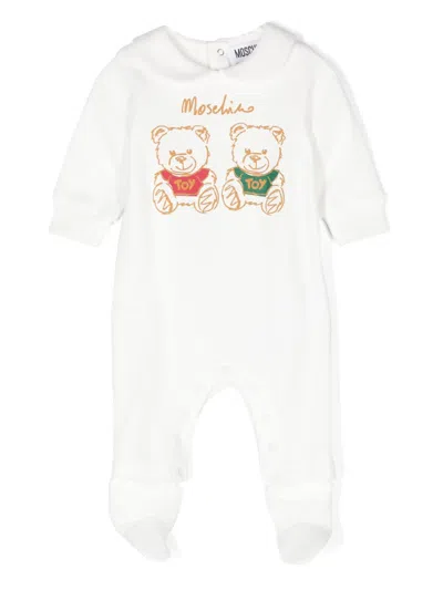 Moschino Babies' Teddy Bear-print Pajamas In White