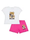 Moschino Teddy Bear-print Short Set In Pink