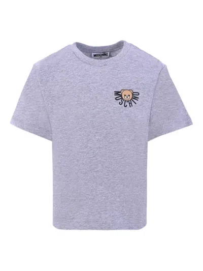 Moschino Kids' Teddy Bear-print Short-sleeve T-shirt In Purple