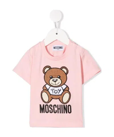 Moschino Teddy Bear-motif Cotton T-shirt In Nude