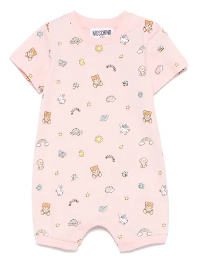 Moschino Babies' Teddy Bear-print Shorties In Pink