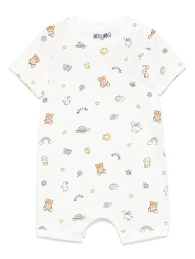 Moschino Babies' Teddy Bear-print Shorties In White