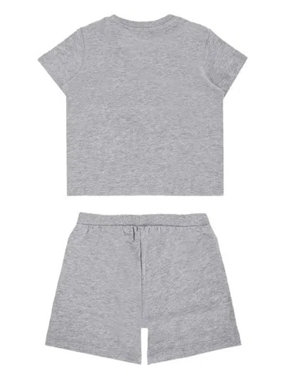 Moschino Babies' Teddy Bear-print Shorts Set In Gray