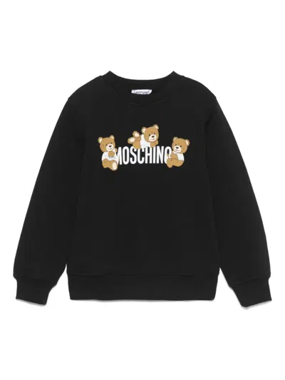 Moschino Kids' Teddy Bear-print Sweatshirt In Black