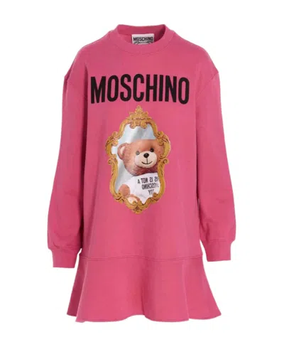 Moschino Teddy Bear-print Sweatshirt Dress In Red