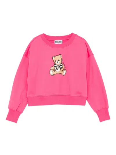 Moschino Kids' Teddy Bear-print Sweatshirt In Pink