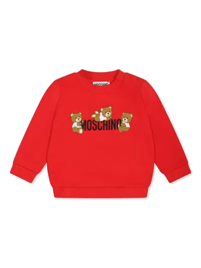 Moschino Babies' Teddy Bear-print Sweatshirt In Red