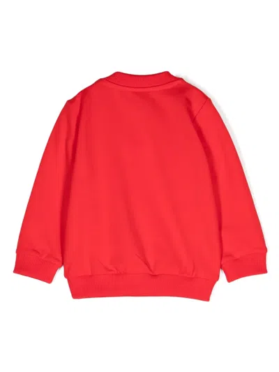 Moschino Babies' Sweatshirt Mit Teddy-print In Rot