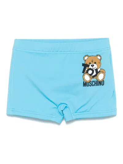 Moschino Babies' Teddy Bear-print Swim Trunks In Blue