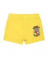 Moschino Teddy Bear-print Swim Trunks In Yellow
