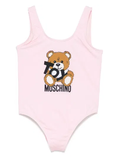 Moschino Kids' Teddy Bear-print Swimsuit In Pink