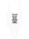 Moschino Teddy Bear Swimsuit With Print In White