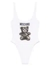 Moschino Teddy Bear Swimsuit With Print In White
