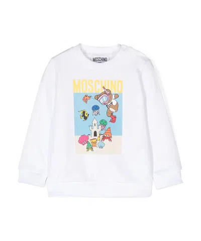 Moschino Teddy Bear-print Swwatshirt In White