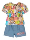 Moschino Teddy Bear-print T-shirt And Shorts Set In Blue