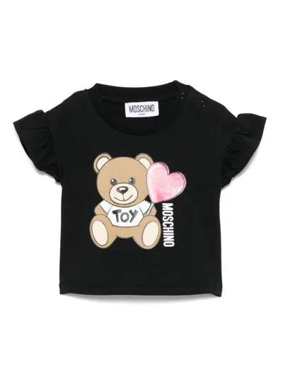 Moschino Babies' Teddy Bear-print T-shirt In Black