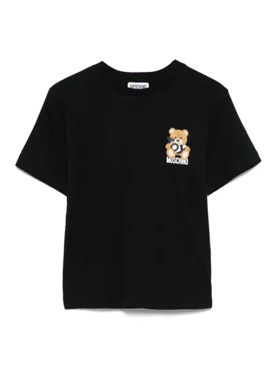 Moschino Kids' Teddy Bear-print T-shirt In Black