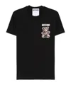Moschino Black Cotton T-shirt With Bear Print In Black