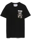 Moschino Organic Jersey T-shirt Little Teddy Bear In Black