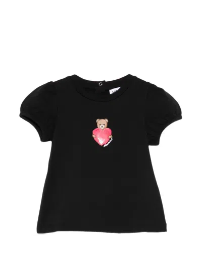Moschino Babies' Teddy Bear-print T-shirt In Black