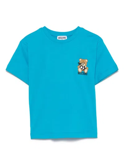 Moschino Kids' Teddy Bear-print T-shirt In Blue