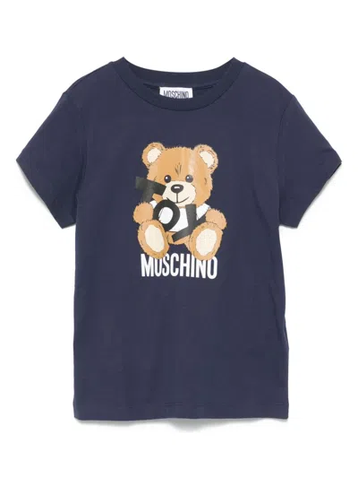Moschino Kids' Teddy Bear-print T-shirt In Blue