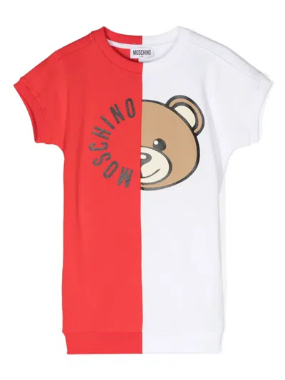 Moschino Kids' Teddy Bear-print T-shirt Dress In White